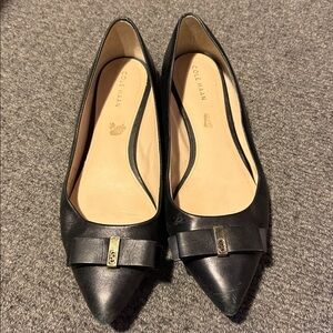 Cole Haan bow Flats black leather 8 B w11535 212939 l18
